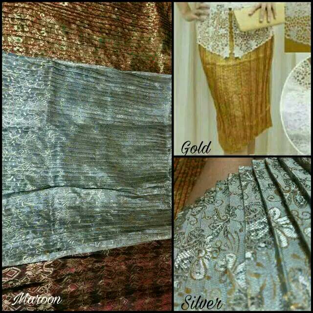 Rok Plisket Songket Pendek