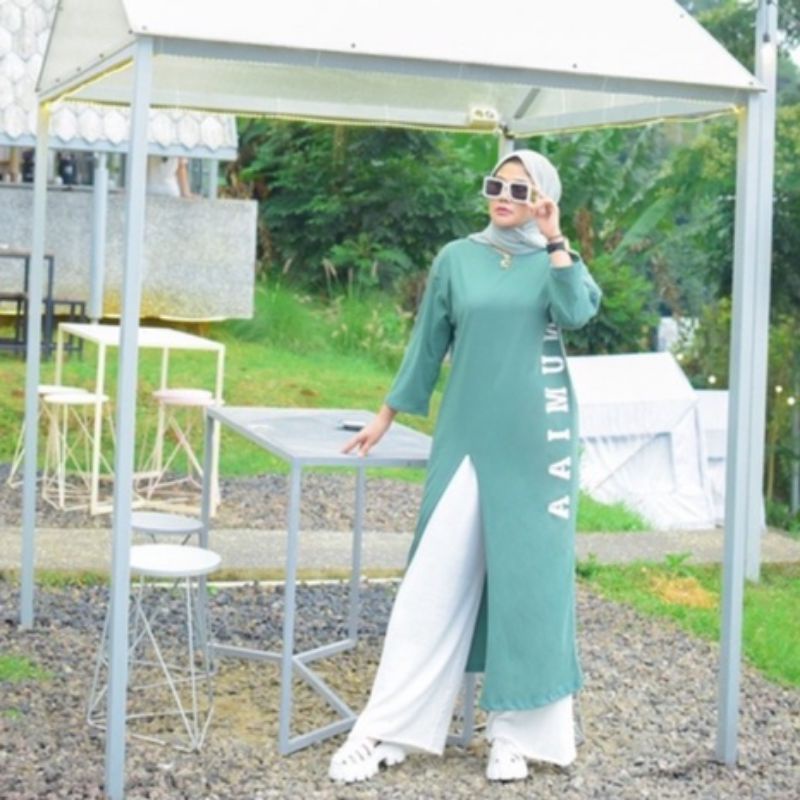 TUNIK BELAH SAMPING / MIDI DRESS NUMIAA / TUNIK OVERSIZE