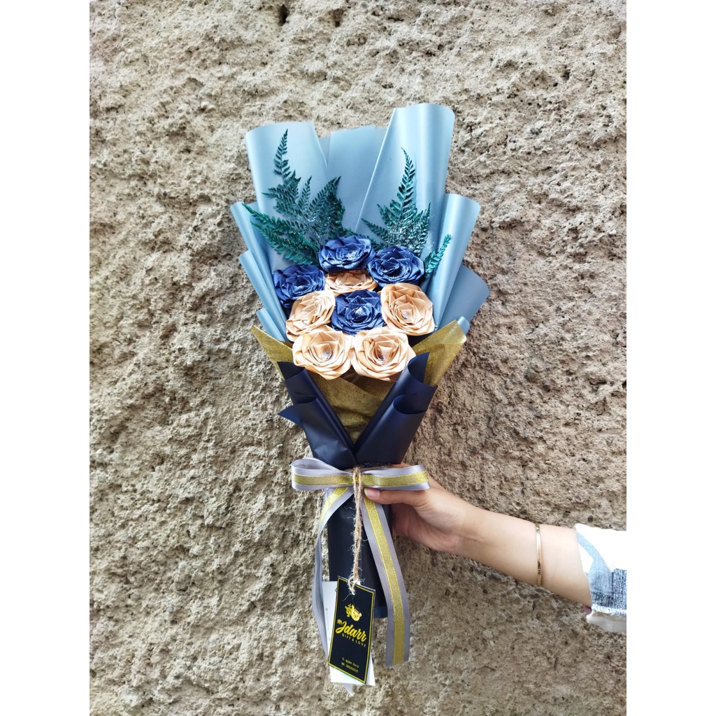 Buket Satin Mekar / Buket Hadiah Wisuda / Buket Unik / Buket Kekinian