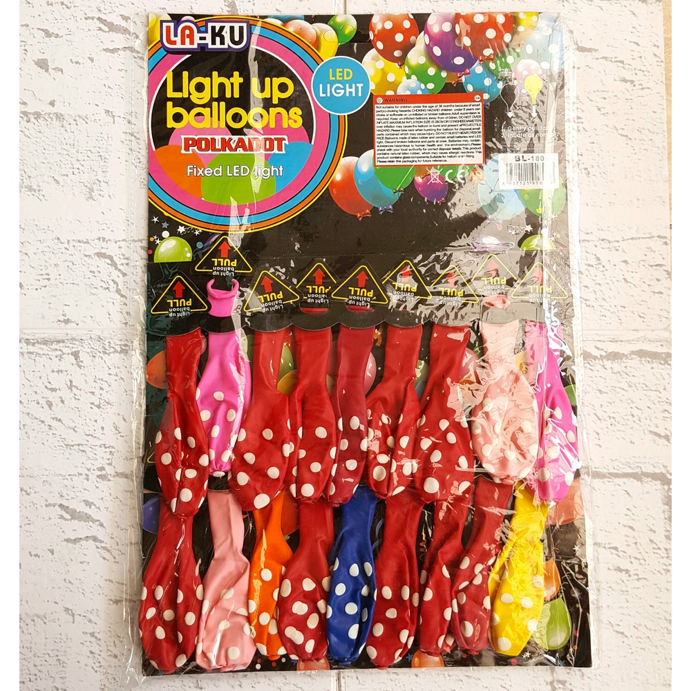 Balon Lampu  - Polkadot - Balon Hiasan