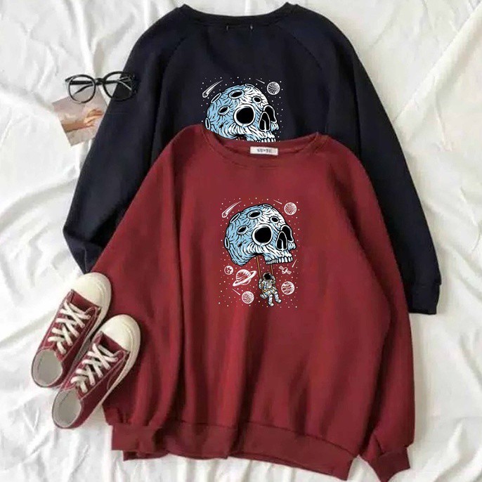 Sweater Swing Wanita Oversize M - XXL Bahan Fleece