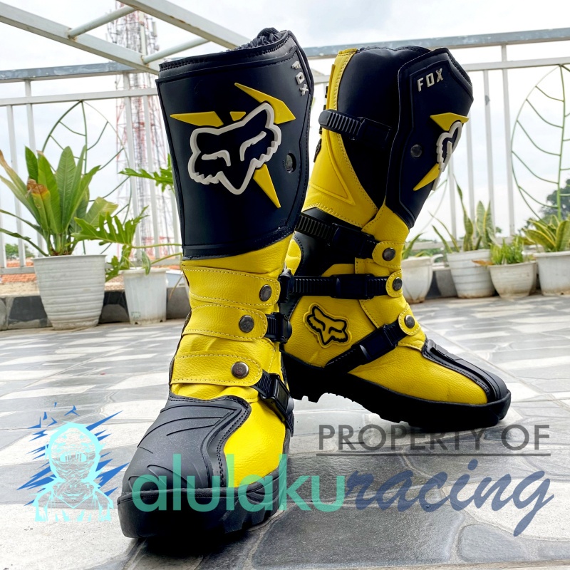 Sepatu Trail Boots SV Motocross MX Lokal Premium Best Quality - Yellow Black