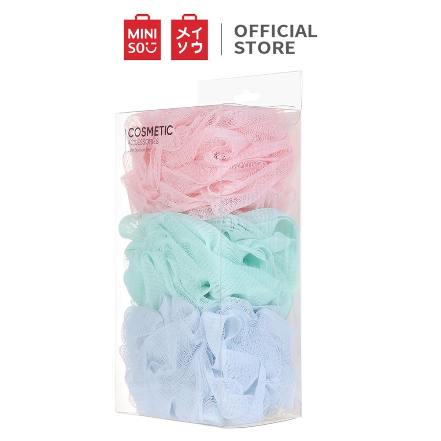 MINISO SPONS MANDI SPONGE BATH SET ISI 3 MINISO ORIGINAL