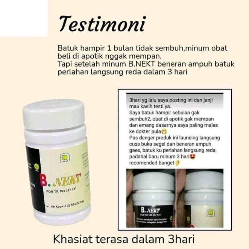 

B-Nekt NASA. untk asma nd masalah pernafasan lain.