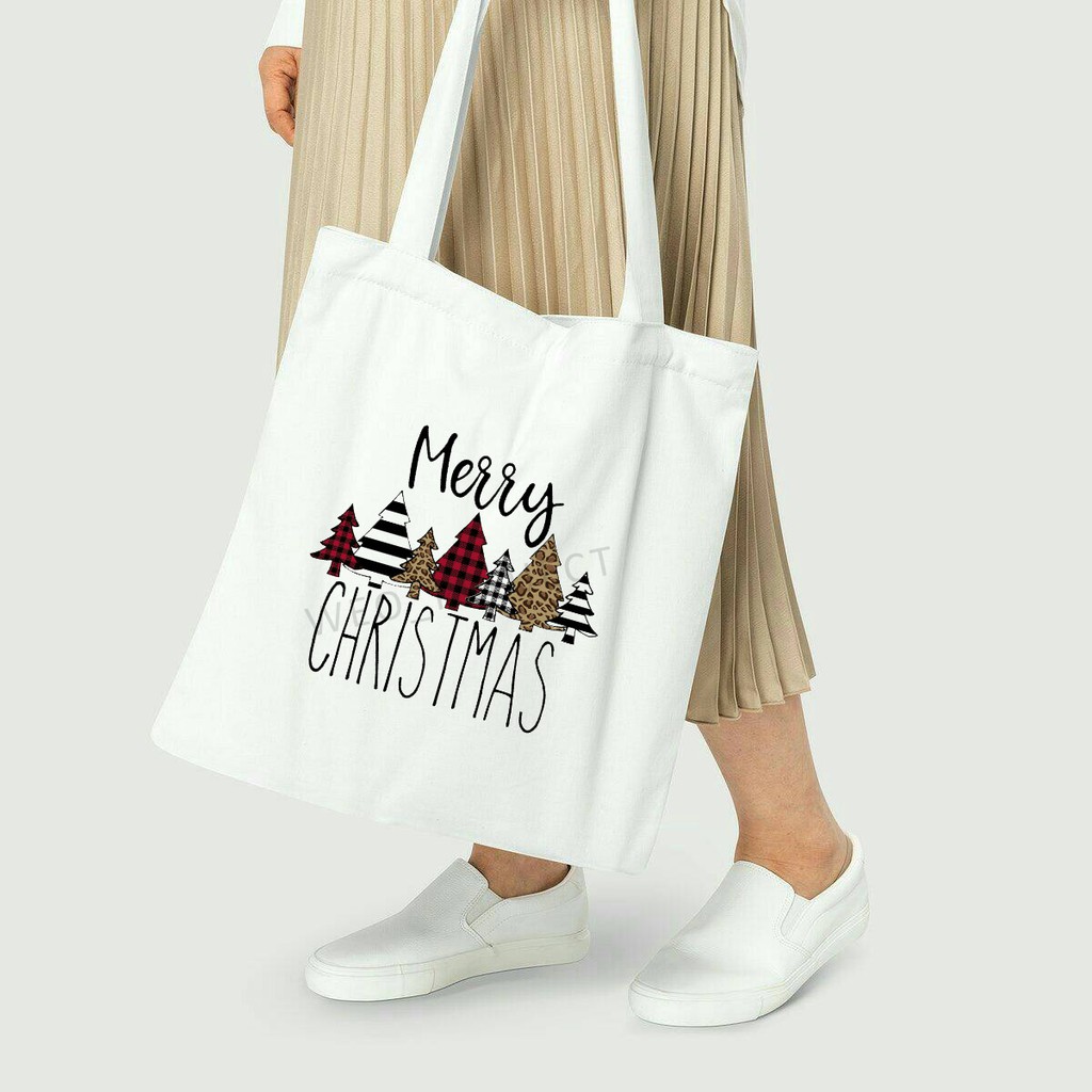 TOTE BAG KANVAS / TOTE BAG WANITA / TOTE BAG MERRY CHRISTMAS