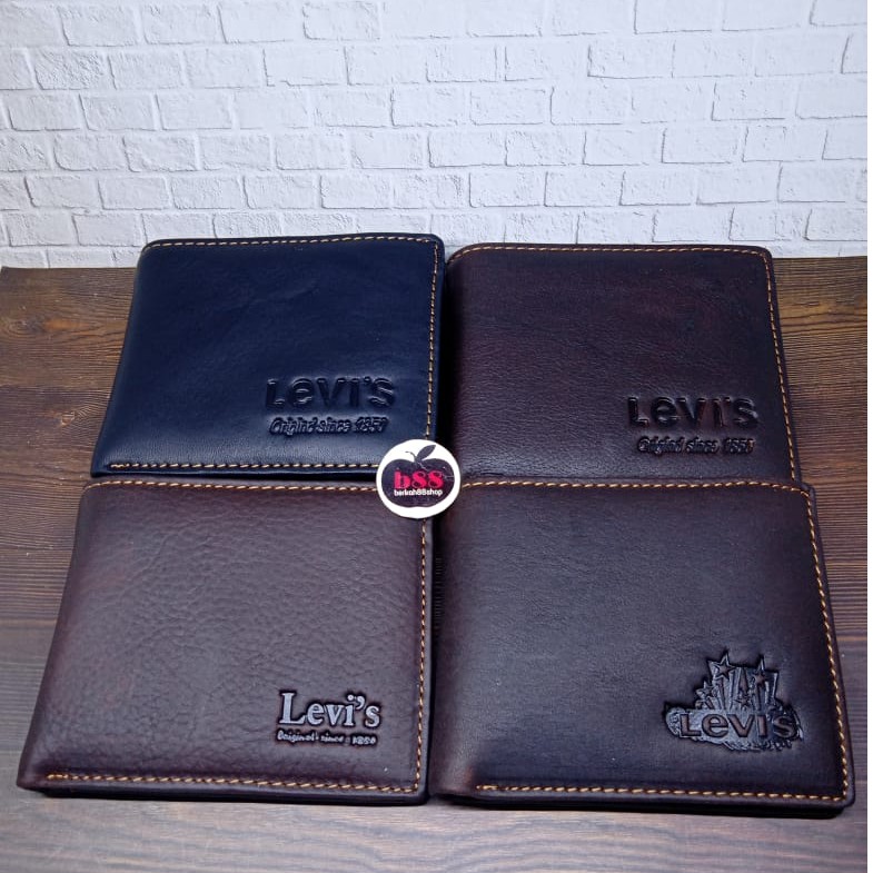 Dompet Kulit Pria Import Levis 801 Polos Lipat Original Genuine Leather DompetPria Dompetkulit