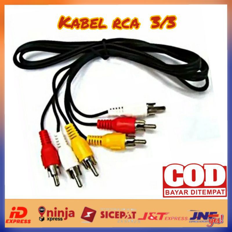 Kabel Rca to Rca 1.5m / Kabel AV VIDEO 1.5m / Audio 3-3 High Quality Audio Video