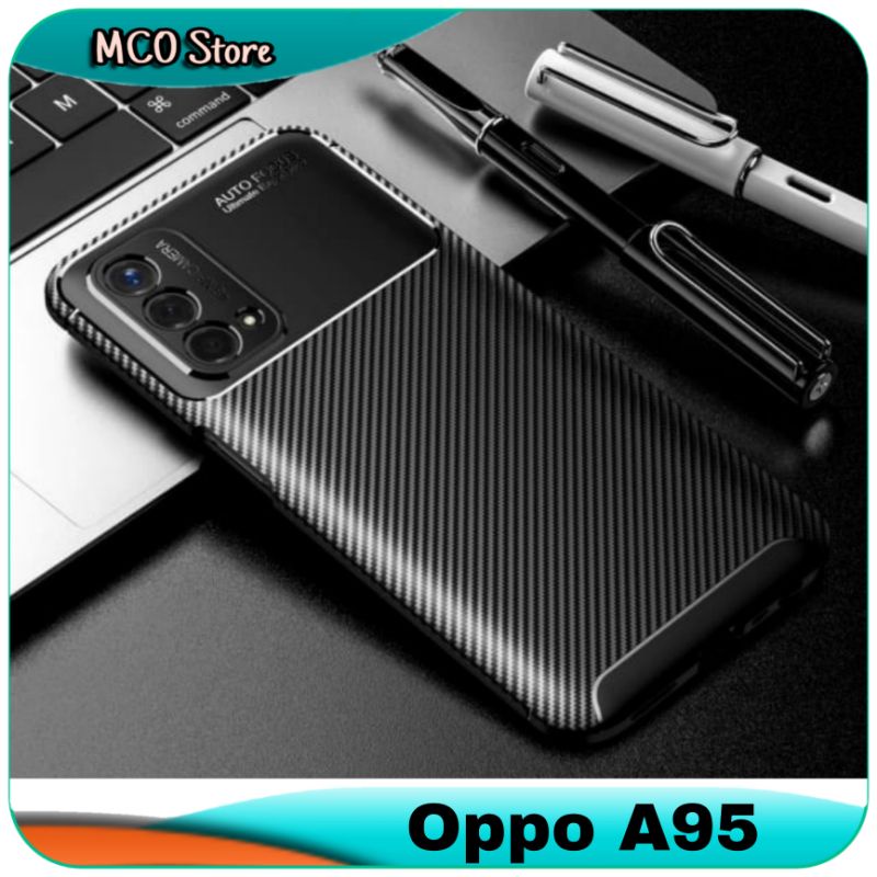 Casing Oppo A95 A 95 New Original Carbon Slim Fit Case Soft Cover