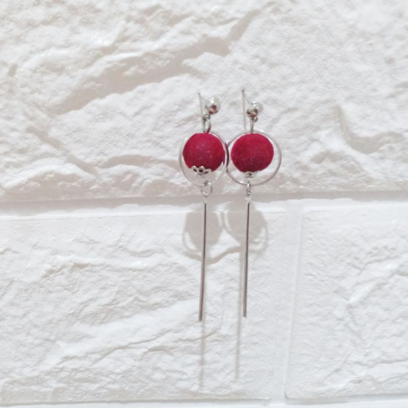 Anting Panjang / Anting Cantik/Anting Pesta Anting Sangjit Wanita Anting Merah hijau abu Cantik