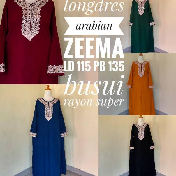 Gamis/ Daster Arab Renda Zemma | Daster Arabian JUMBO lengan panjang Busui –CA.19My22ᴮ