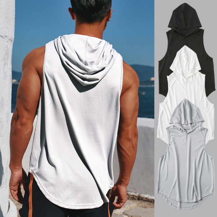 PRIA-TEE-MUSCLE- TANK TOP HOODIE GYM PRIA MUSCLE TANK TOP 3 WARNA - PUTIH, M -MUSCLE-TEE-PRIA.