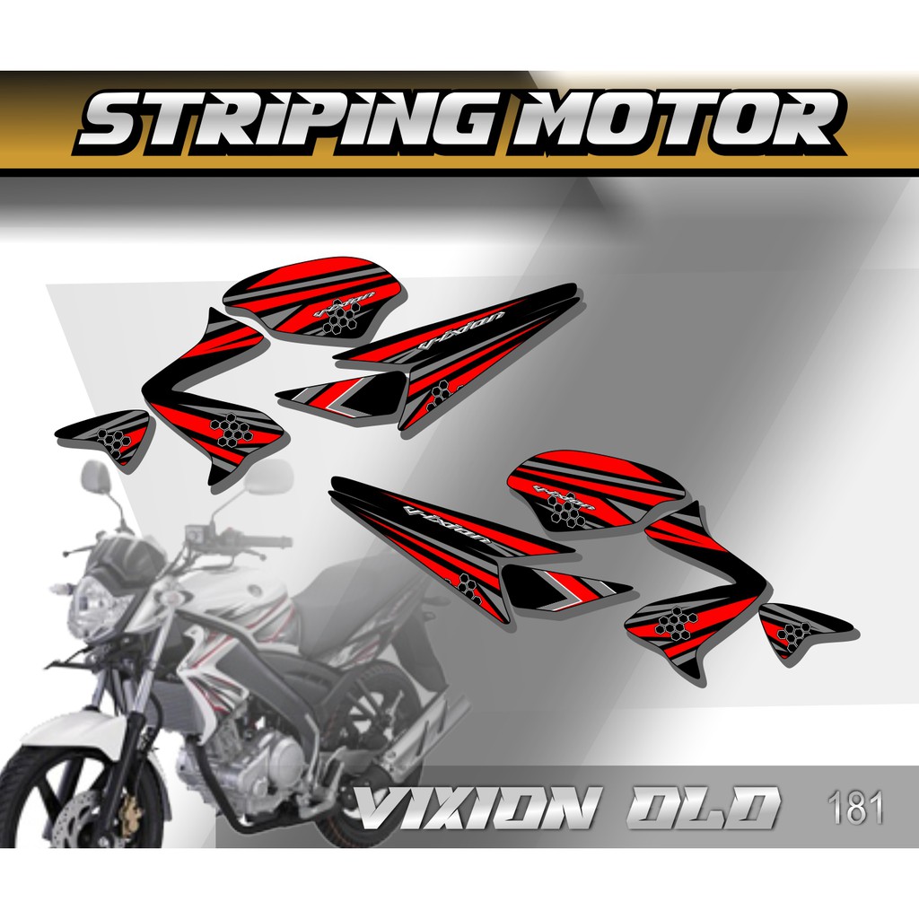 0181 Stiker Striping List Variasi Vixion Old Tribal – Desain Tribal Elegan – Bahan Glossy, Doff, Hol