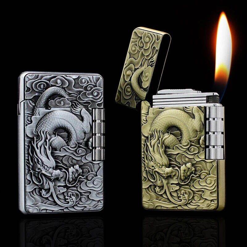 Korek Api Gas Dupont  Motif Naga17-6/Mancis Unik Roda Dupont Naga