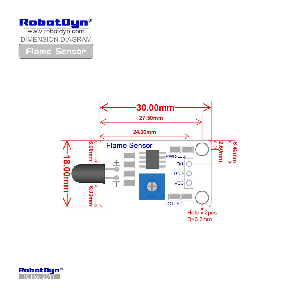 FLAME SENSOR MODULE ROBOTDYN FLAME SENSOR