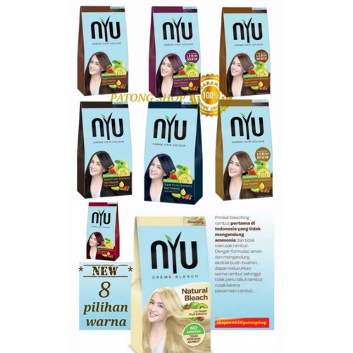 NYU Creme Hair Colour / pewarna rambut alami / cat rambut