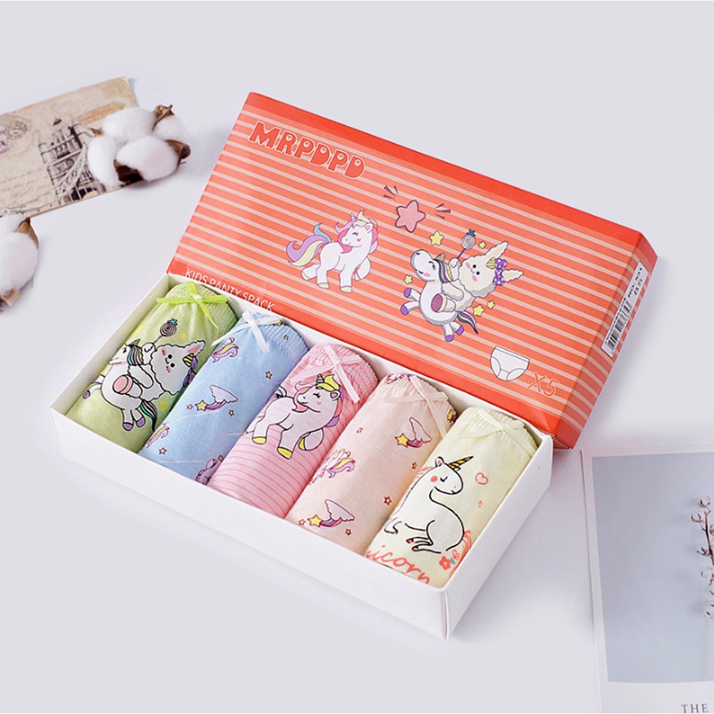 Celana Dalam Anak Perempuan Katun Import Unicorn box lucu isi 5 pcs Kolor Anak perempuan Katun Unicorn