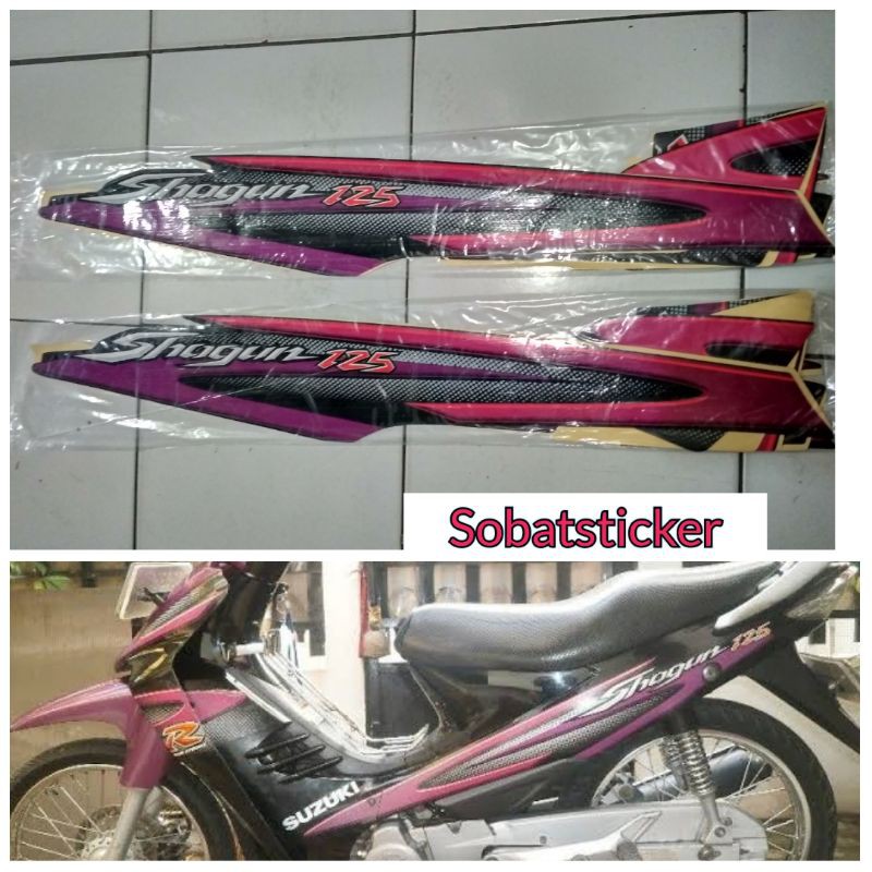 striping sticker lis shogun 125 r 2005 2006 hitam ungu