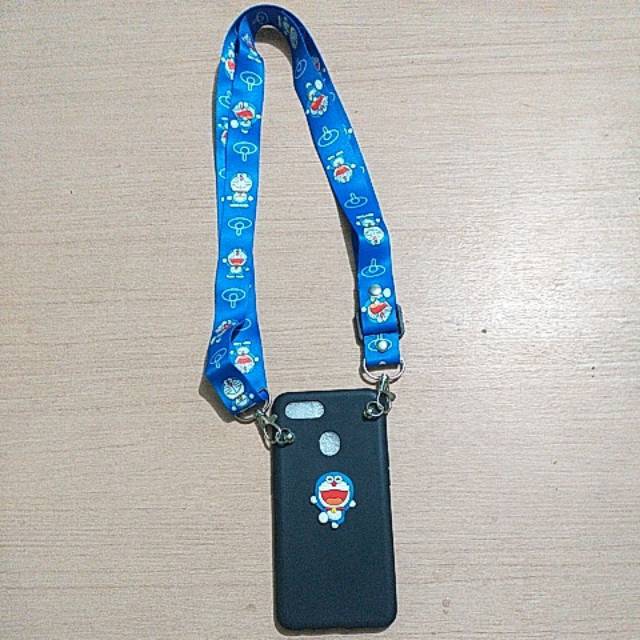 Oppo A5S Oppo A7 F9 Realme 2 Pro F7 F5 Casing Karakter Gambar 3D Plus Tali HP Slempang Karakter Cute