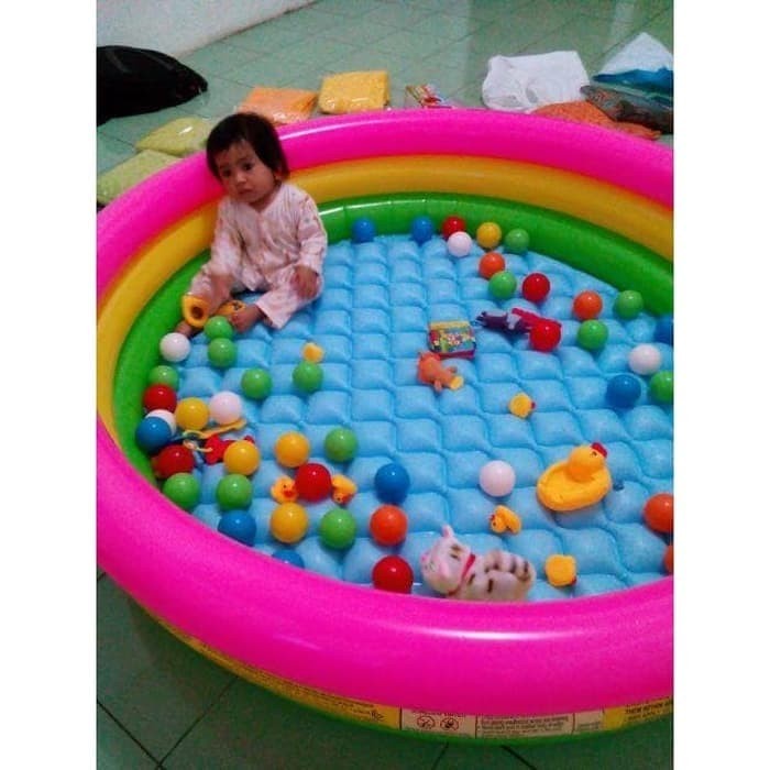 Kolam Renang Anak Pelangi BESAR 147x33cm &amp; 86x25cm INTEX Sunset Glow KIDS TOYS - HOME SWIMMING POOL