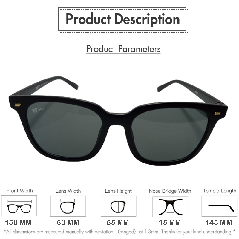 Kacamata Kotak Hitam Korean Fashion Sunglassess Wanita/Pria unisex Kacamata Gaya Cewek Cowok Korean Collcetion Fashion Design Oversized Sunglasses Unisex Kacamata Hitam