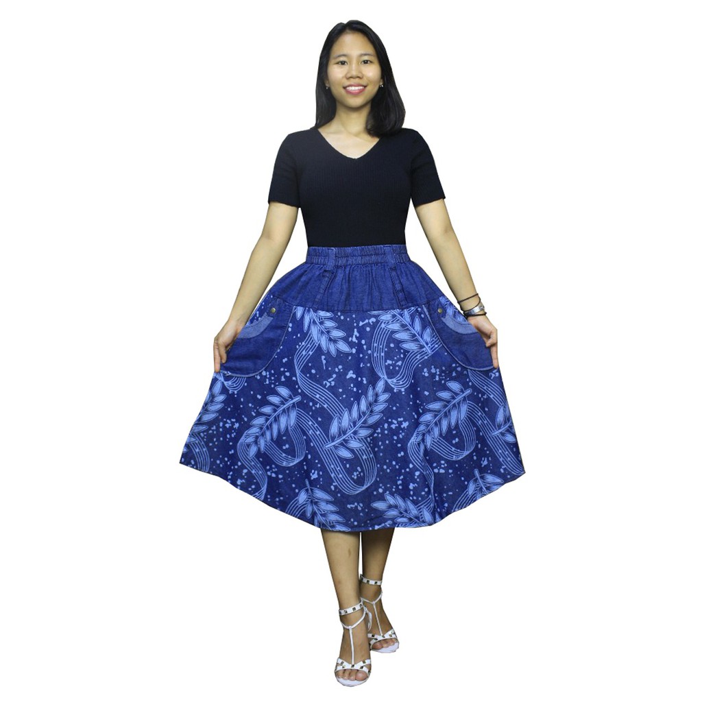 SB Collection Rok Payung Billania Midi Jeans Jumbo Wanita