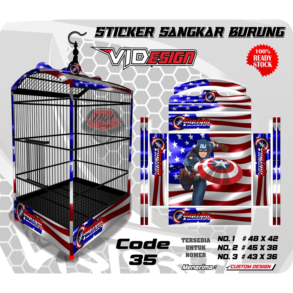 Stiker sangkar burung kenari cucak ijo / Decal kandang kotak / Tebok BNR ebod jaya NO. 1 2 3