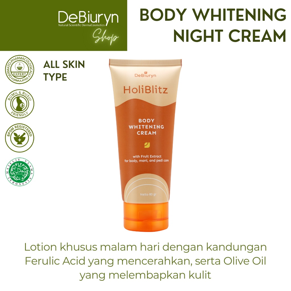 DeBiuryn Holiblitz 80gr - Whitening Night Body Lotion
