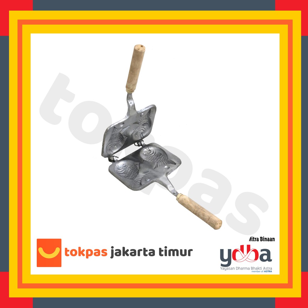 Cetakan Wafel Ikan Aluminium Waffle Kue Bentuk Ikan Taiyaki 2 Sisi