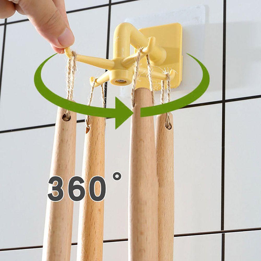 Solighter360° Rotating Coat Hanger Home Organizer Rak Sendok Rak Penyimpanan Perekat Diri