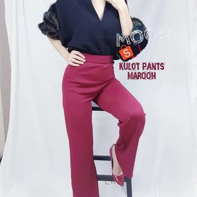 CULLOTS PREMIUM ✅ SIZE L-4XL 45-85kg BIG SIZE Ready | Tebal & Nyaman Scuba Premium Grade S | Warna Varian Cantik Anggun | Shopee COD-Maroon Rose