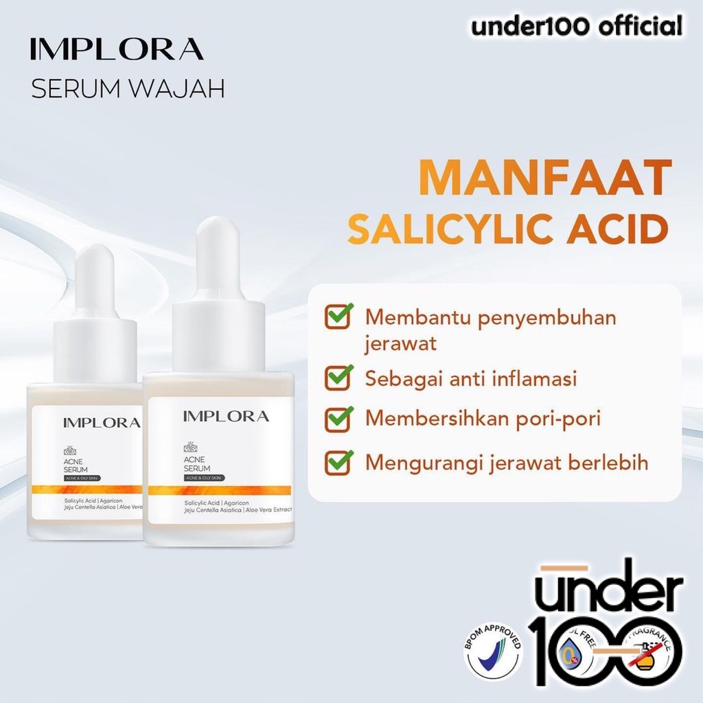 ❤ UNDER100 ❤ IMPLORA Face Serum | Serum Wajah | 24K Gold | Hydrating | Acne | Brightening | Peeling | Midnight Serum BPOM