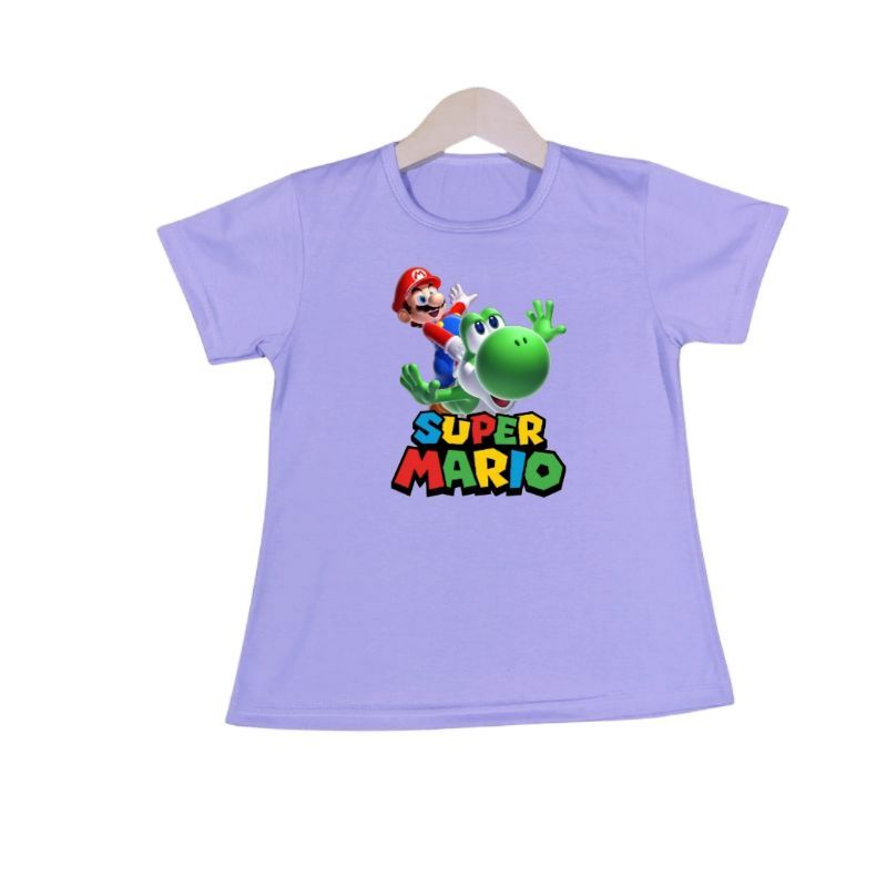 Baju Anak Cewek Kaos Anak Cewek Atasan anak SUPER MARIO 1-12 Tahun Ukuran S.M.L.XL.2XL.3XL