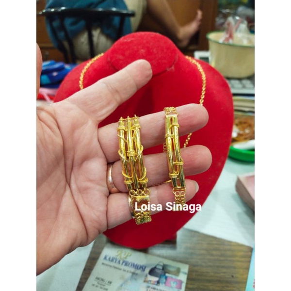 Gelang Bambu 30 gram & 15 gram Emas LM/London 24K kadar 99,99%