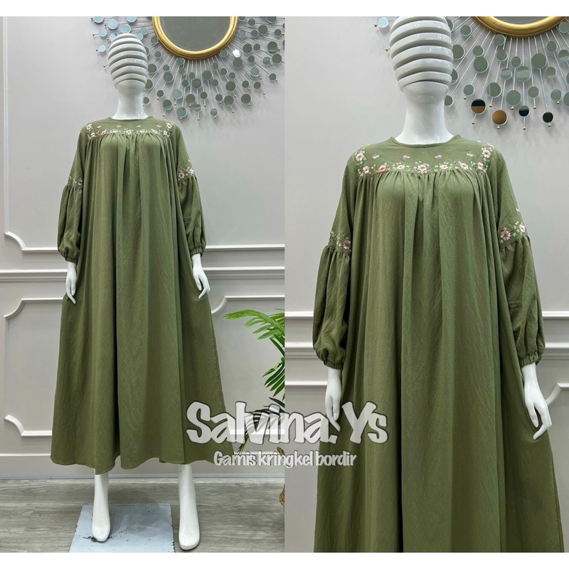 GAMIS BORDIR TANGAN BALON SALVINA