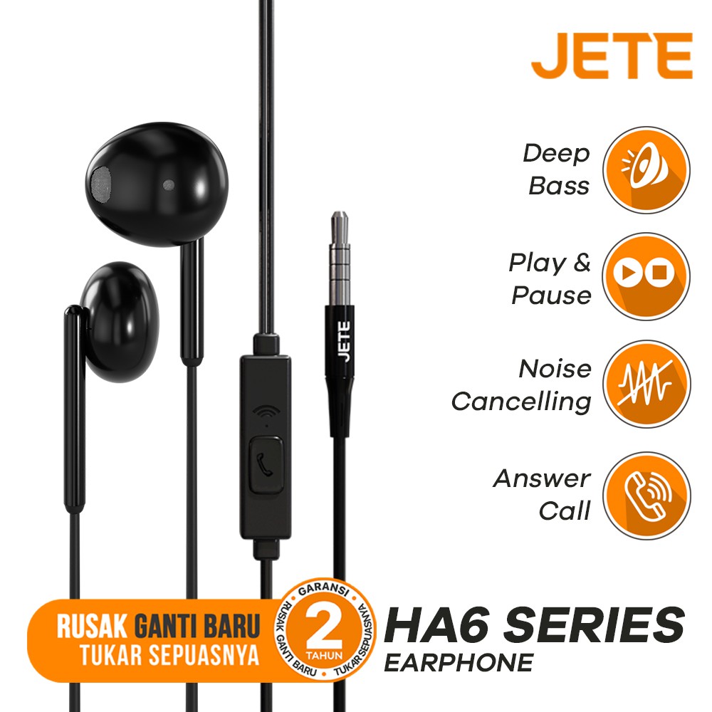 Headset Earphone  JETE HA6 - Garansi 2 Tahun