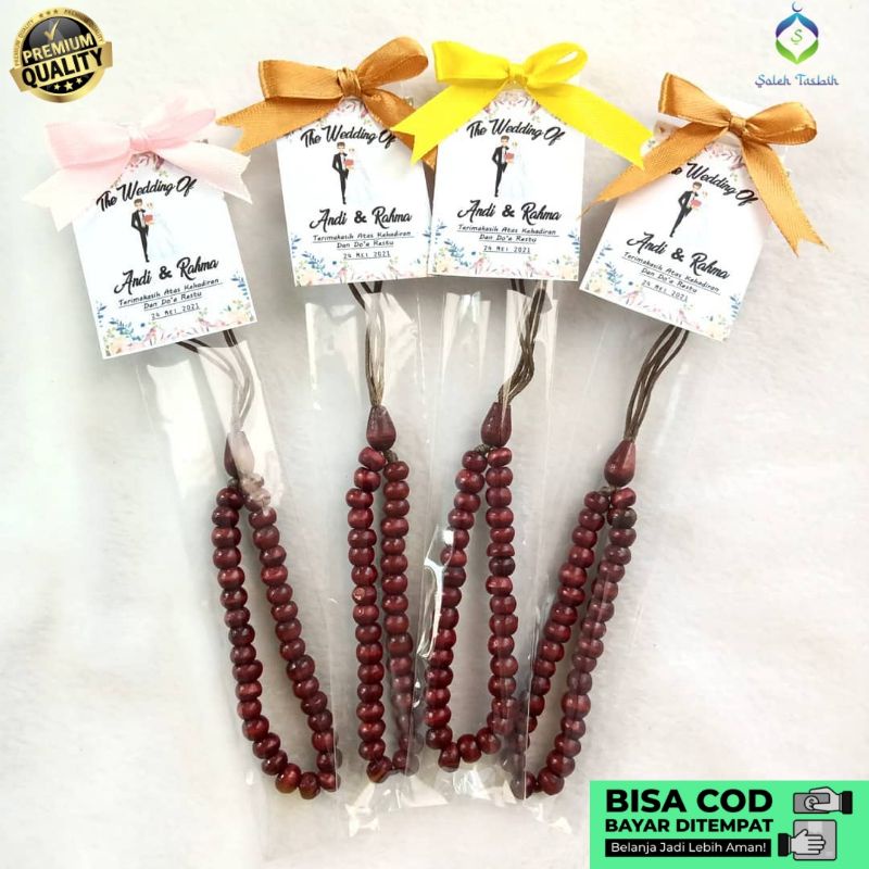 Souvenir Gelang Kayu 33 Butir Murah dan Praktis, Souvenir Wedding, Hajatan, Umrah, Haji!! COD