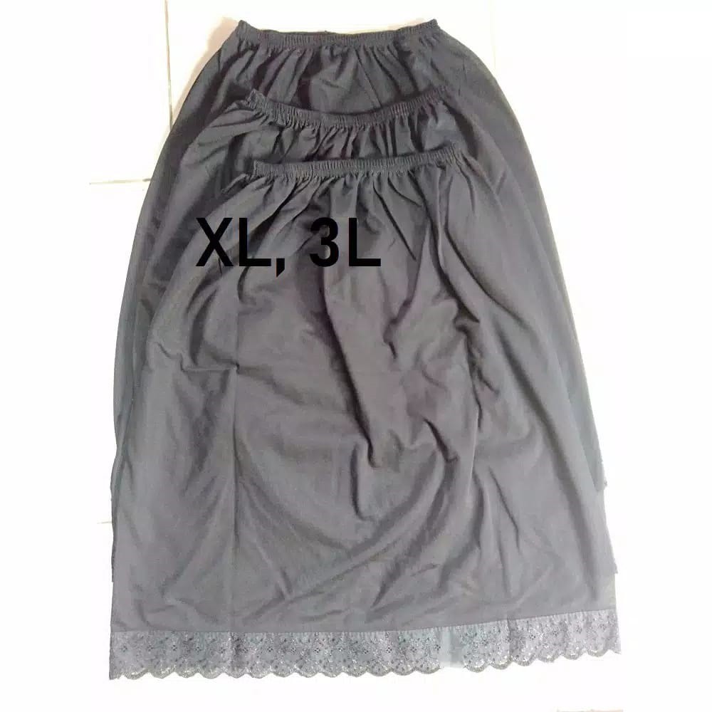 Androk Rok Hitam Dalaman Meksi Pendek dan Panjang Size XL dan 3L-3
