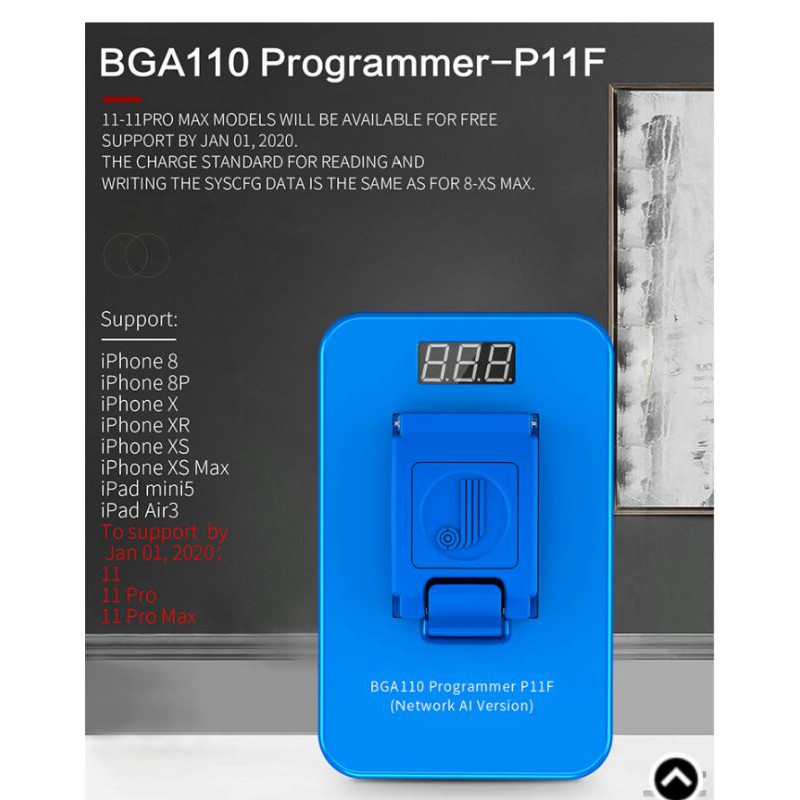 JCID BGA110 Programmer – P11F Nand Programmer Support 8-11Pro Max