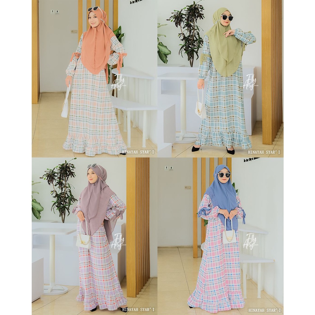 Gamis set khimar SHAKILA mix ceruty babydoll ORI anq ellyarsy motif Ariana garcela hinayah zebra qisti serut