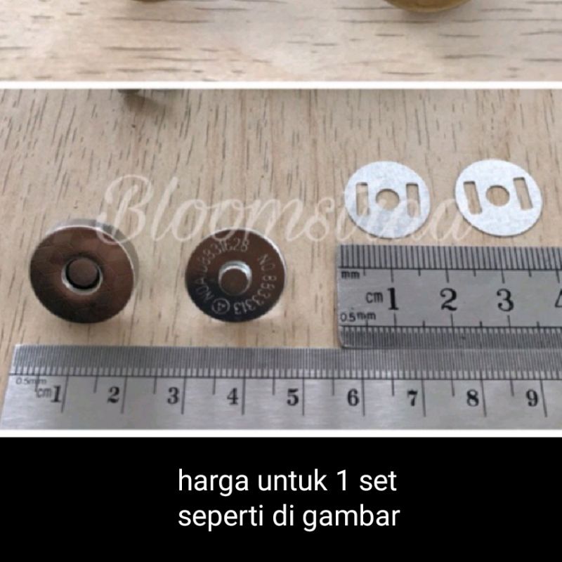 Magnet besi 18mm 1,8cm metal antique brass bakar ATG nikel nickle silver magnet tas besar