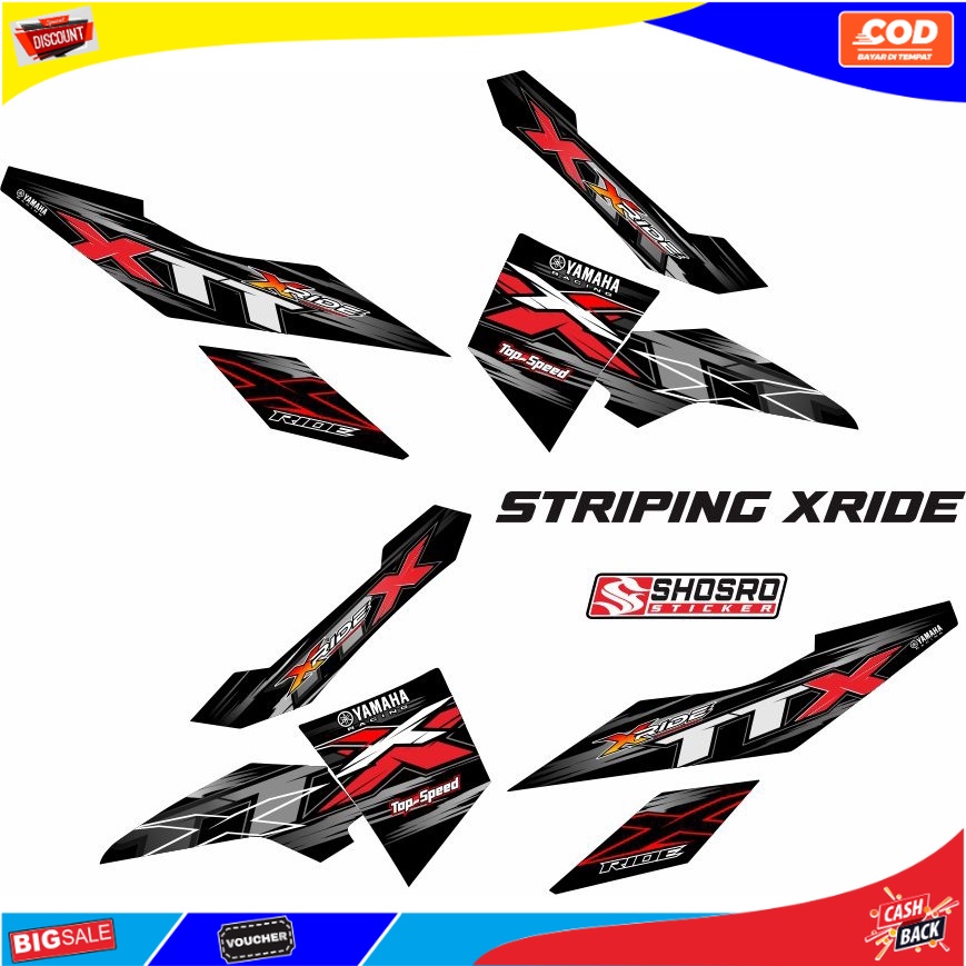 VARIASI LIS STIKER STRIPING X RIDE 115 VARIASI STICKER  BODY LIS X-RIDE VARIASI / STIKER X RIDE OLD 