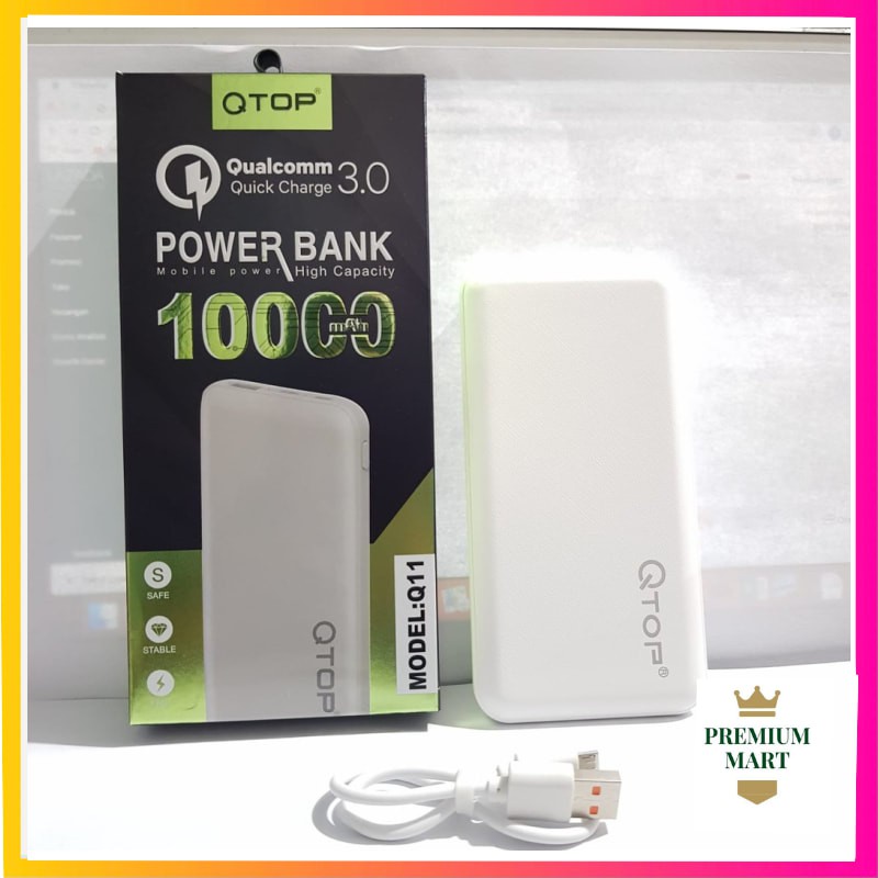 Powerbank Mobile Powerbank Qualcomm 10000mAh QTOP Q11 ORIGINAL 100% [PM]