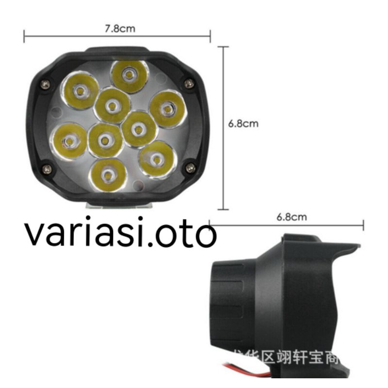 Lampu Tembak Sorot LED Motor 12 Volt Work Light Cree 9 Mata / 9 LED