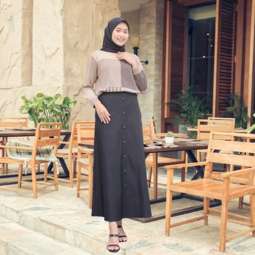 Bawahan Rok // Pakean Wanita // Rok Panjang // ROK Kancing CASUAL BUTTON SKIRT / ROK SPAN / MODEL KANCING KEKINIAN