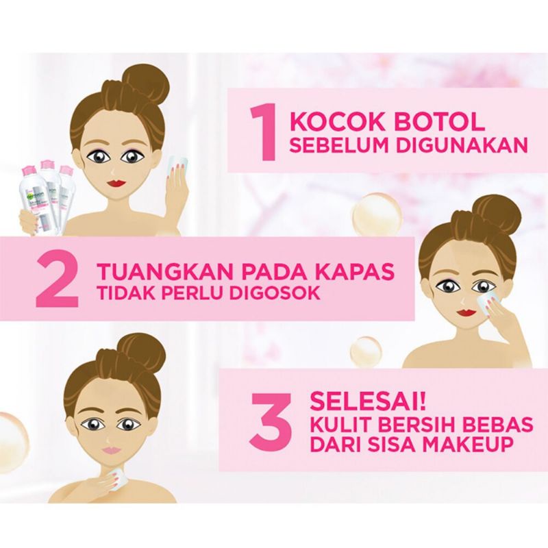 [TERMURAH!!] Garnier Micellar Water 400ml / Pink Biru Kuning Biphase Oil 400 ml Pembersih Make Up Waterproof
