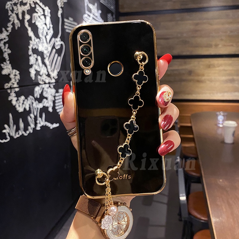 Casing Silikon Huawei Nova 9 SE Nova 8i 7i 7SE 5T Nova3i Y6P Y7A Y9S Y7 Pro Y9 Prime 2019 Motif Daun Clover