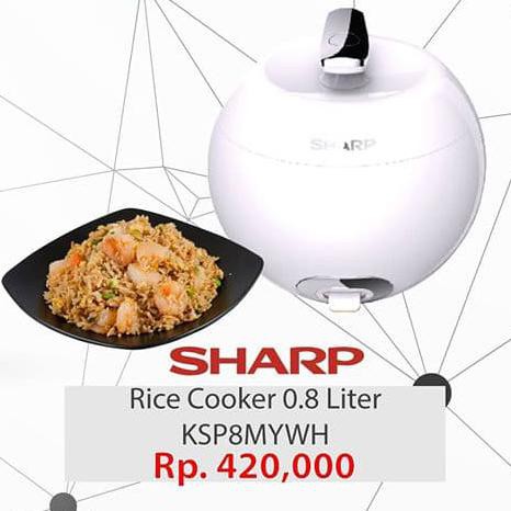 NEW / Sharp Rice Cooker Apple 0.8 Liter – KSP8MYWH - Merah / BERKUALITAS