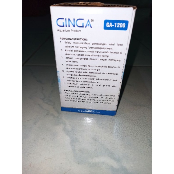 PROMO) COD Pompa Air Celup Aquarium Aquascape Akuarium GINGA GA 1200 ginga 1200 murah power head aquarium murah