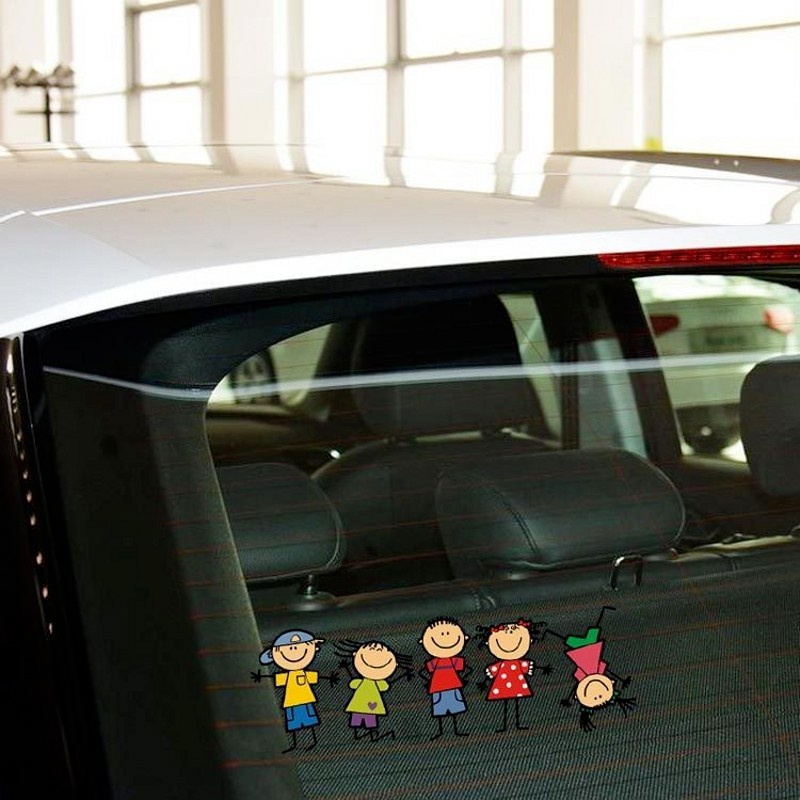 [1 Pcs Funny Cartoon Cute Family KidsSticker ]  [Automobile Fuel Gauge，Window Self-Adhesive PVC Stickers / Car Decoration Decal]