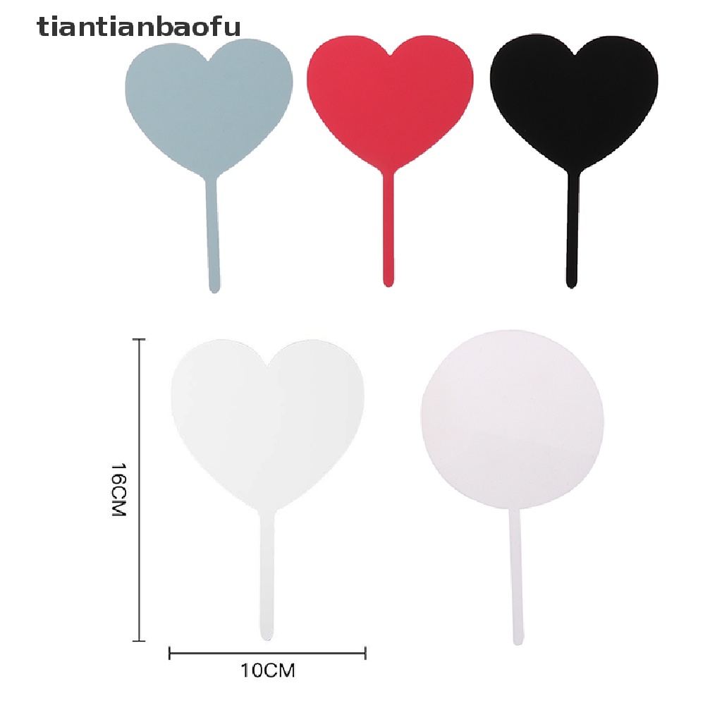 [tiantianbaofu] Acrylic Happy Birthday Cake Toppers Blank Plain Board Cupcake Toppers Cake Decor Boutique